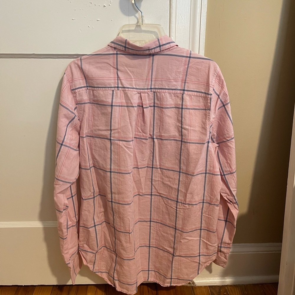 Old Navy Pink and Blue Plaid Shirt - Picture 3 of 7